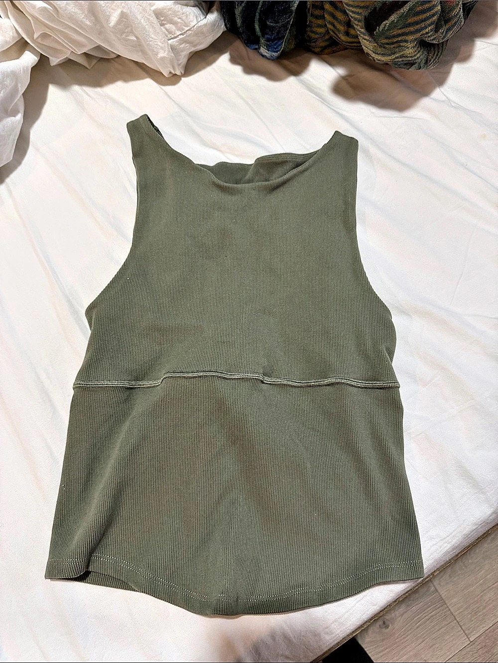 Free People Ribbed Cutout Tank in Green Size Small